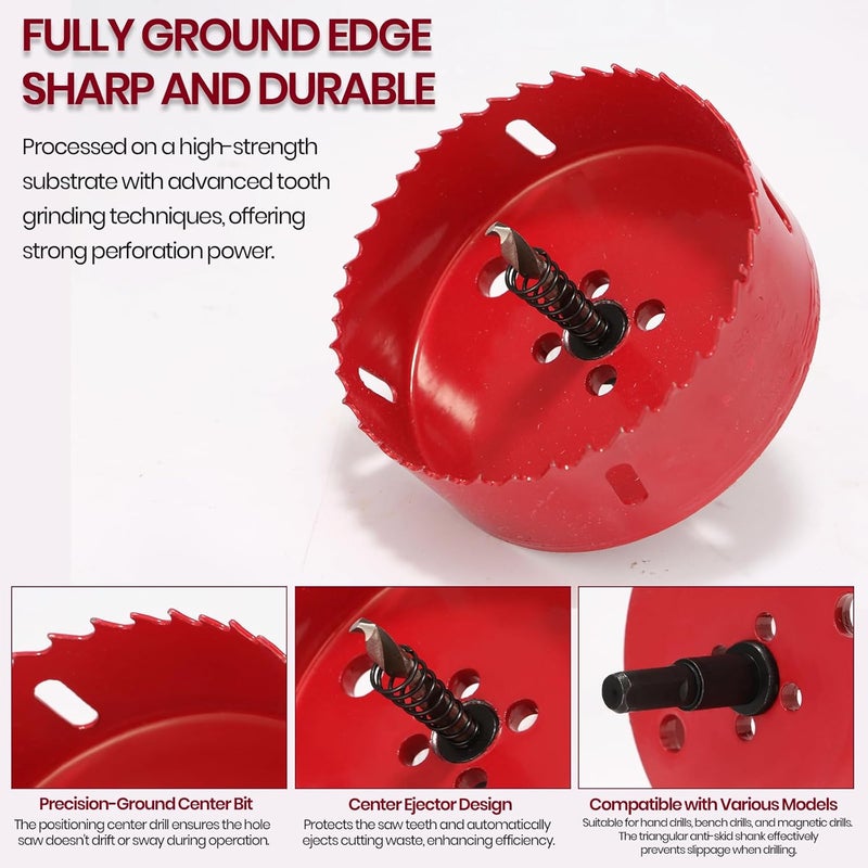 Nexigins 6-Inch & 4-Inch Hole Saw for Recessed Lights and Can Lights - Bi-Metal 4 & 6 Hole Saw with Dust Bowl for 95% Dust Colletcion - Drill Hole Cutter Kit for Wood, Ceiling, Plastic and Metal - Image 4